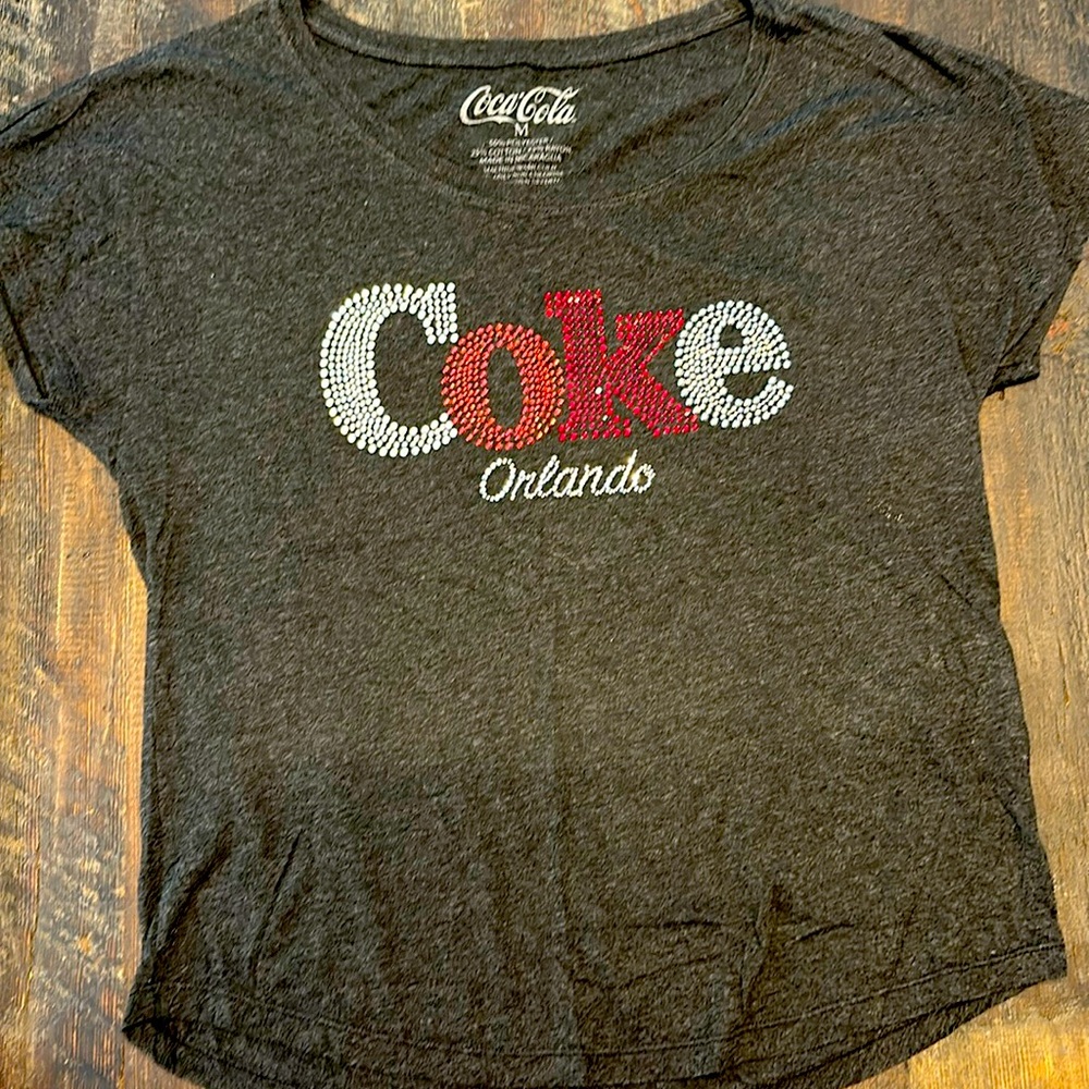 Coca-Cola rhinestoned t-shirt 
Size: M